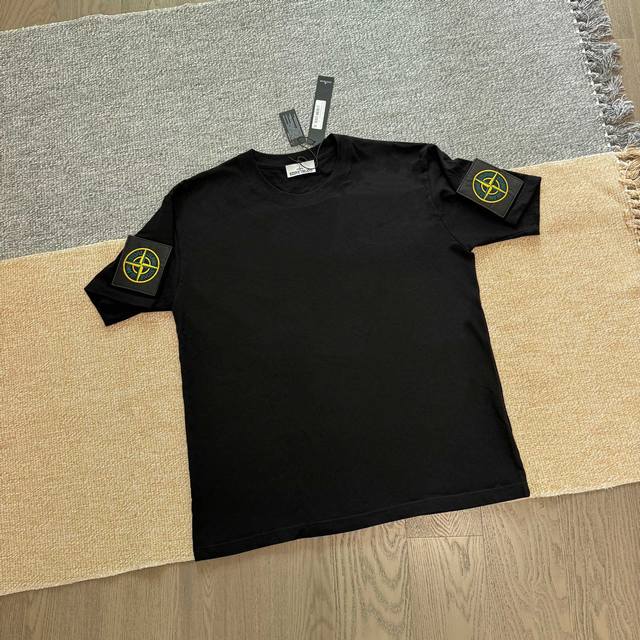Stone Island Velcro cotton short-sleeved T-shirt Customized main label and auxil