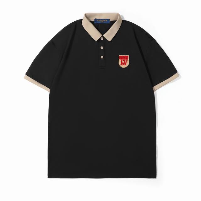 Louis Vuitton Lv Louis Vuitton shield woven label short-sleeved Polo shirt Custo