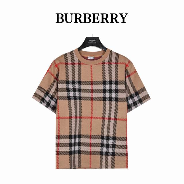 Burberry Burberry plaid knitted suit short-sleeved T-shirt Original short-sleeve