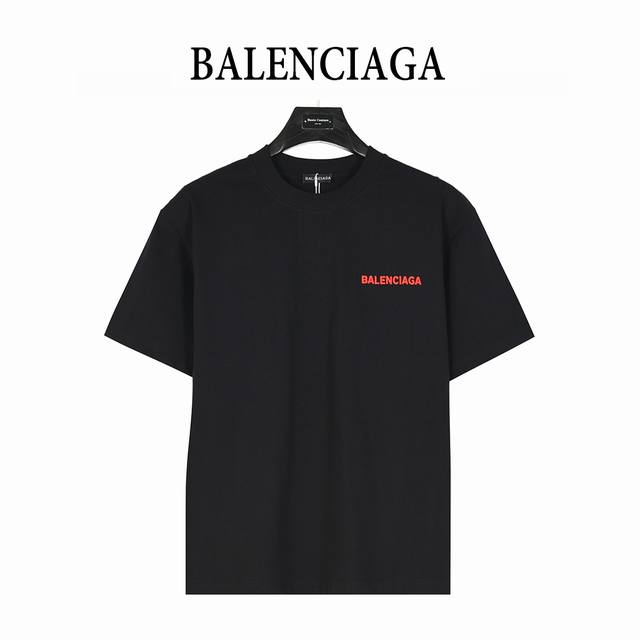 Balenciaga 25Ss front and back three-dimensional embroidered logo short-sleeved