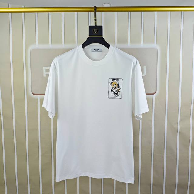 M*Schino Moschino 2025 spring and summer new original men's round neck short-sle
