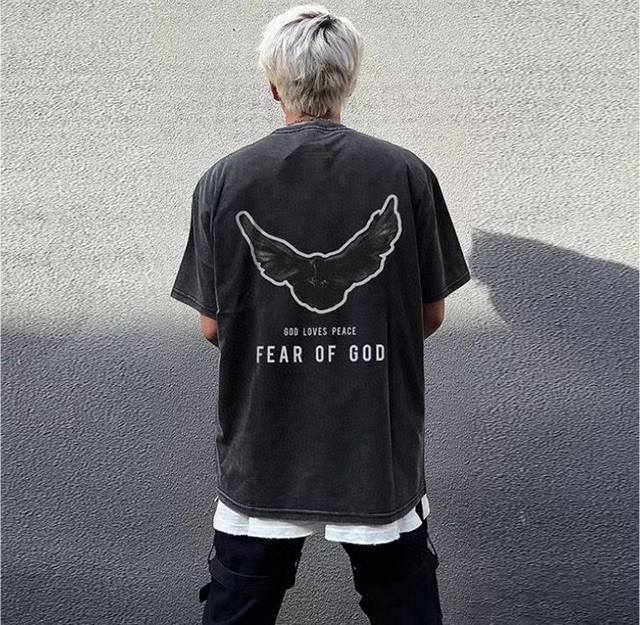 Fog Fear Of God double-line Essentials limited pigeon print heavy washed distres