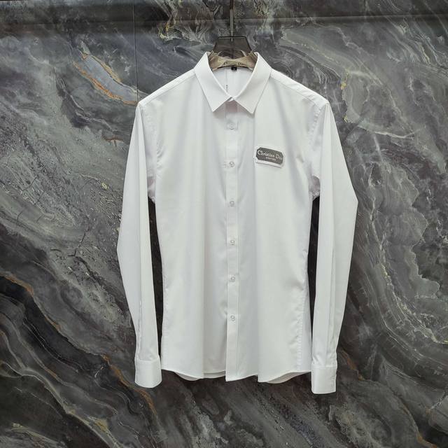 Dior 2025Ss new long-sleeved shirt, high-end version! Custom-made fabrics are br