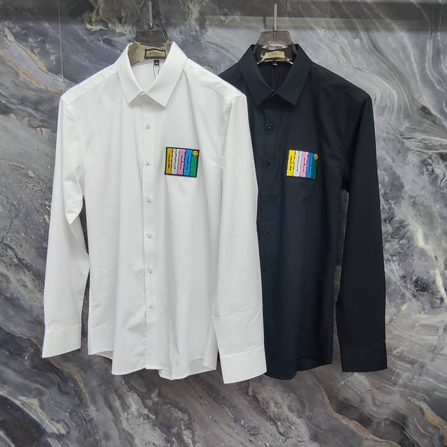 Gucci 2025Ss new long-sleeved shirt, high-end version! Custom-made fabrics are b
