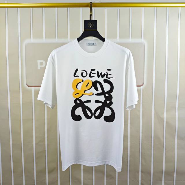 L*Ewe 2025 original men's round neck short-sleeved T-shirt from Loewe, exclusive