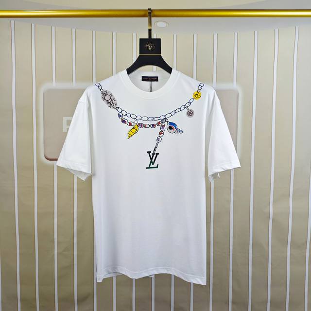 Lv Louis Vuitton 2025 spring and summer new original men's round neck short-slee