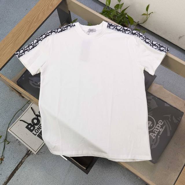 High version 2025 new Dior classic logo ribbon casual couple round neck short-s