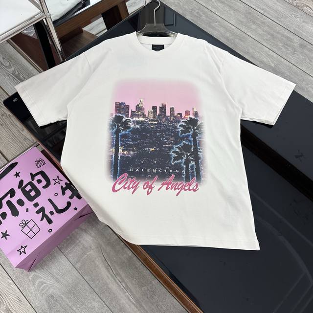 Balenciaga 25 new style front Los Angeles night scene direct injection printed r