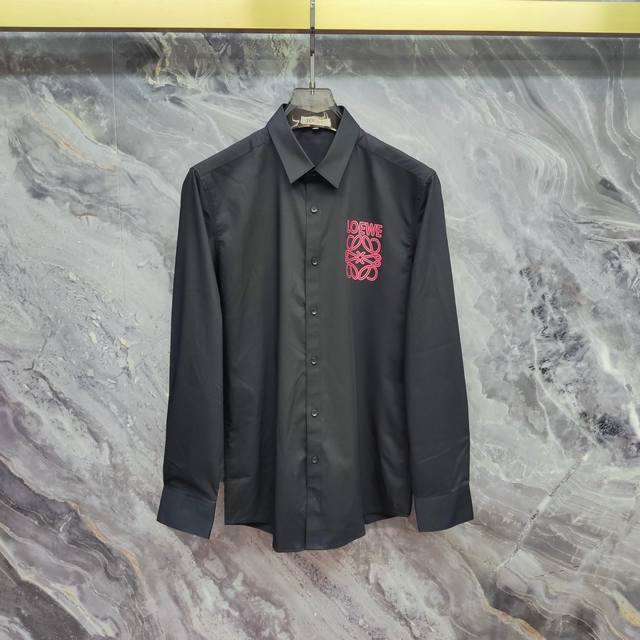 Loewe 2025Ss new long-sleeved shirt, high-end version! Custom-made fabrics are b