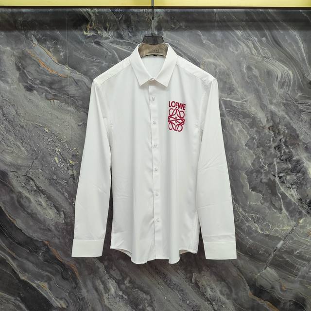 Loewe 2025Ss new long-sleeved shirt, high-end version! Custom-made fabrics are b