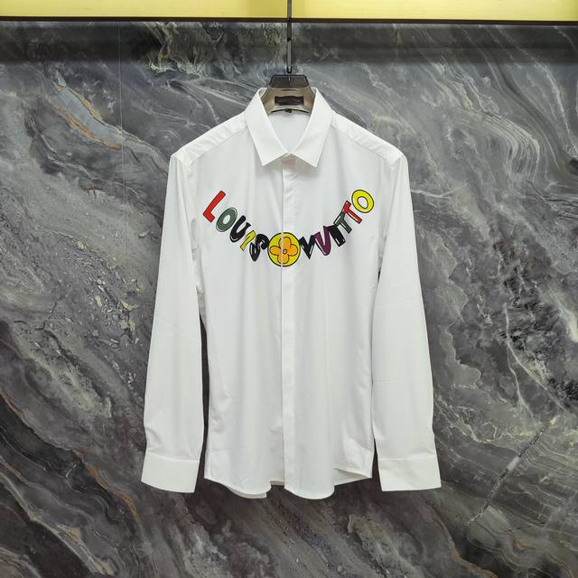 Louis Vuitton Lv 2025Ss new long-sleeved shirt, high-end version! Custom-made fa