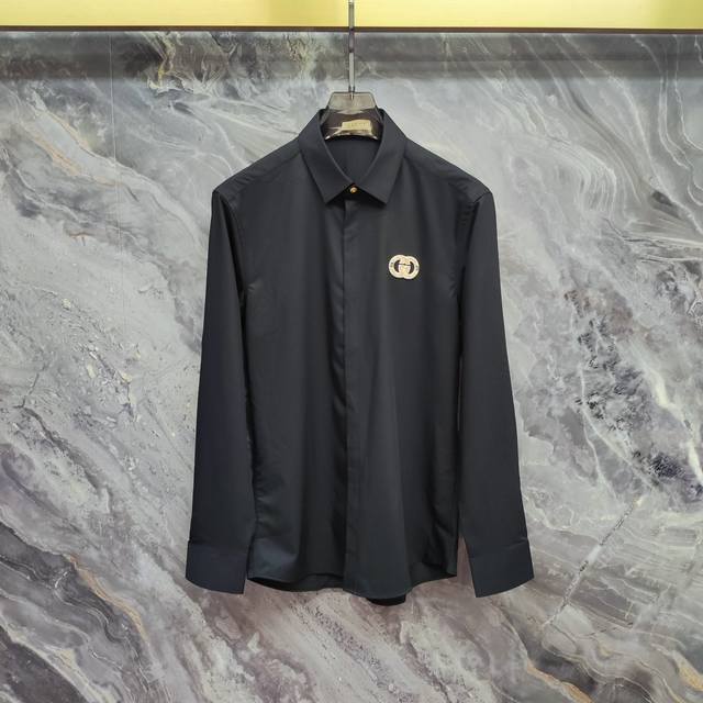 Gucci 2025Ss new long-sleeved shirt, high-end version! Custom-made fabrics are b
