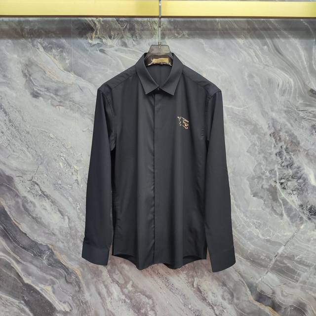 BURBERRY 2025Ss new long-sleeved shirt, high-end version! Custom-made fabrics ar