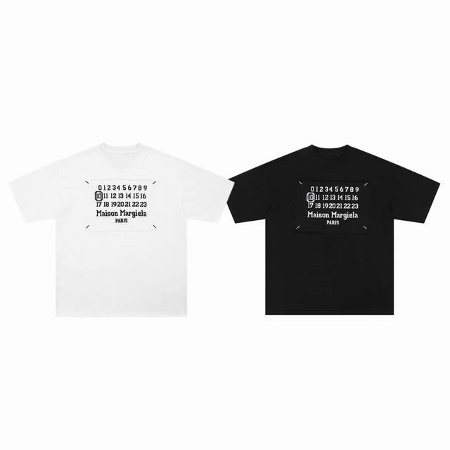 Maison Margiela Mm6 Margiela calendar embroidered logo patch couple round neck s