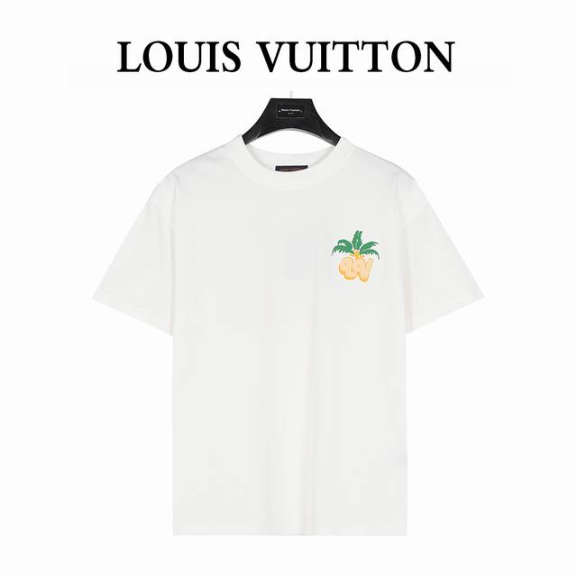 Louis Vuitton 25Ss Coconut Tree Logo Foam Print Short Sleeve T-shirt Purchased t