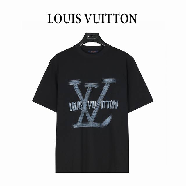 Louis Vuitton 25Ss Letter Logo Graffiti Hand-painted Short Sleeve T-shirt High q