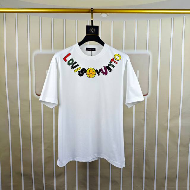 Lv Louis Vuitton 2025 spring and summer new original men's round neck short-slee