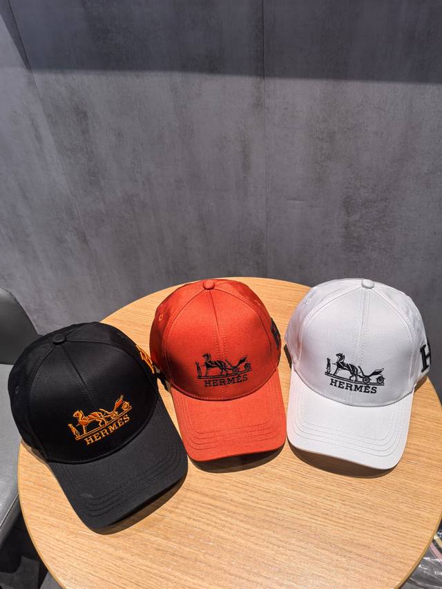 Hermes baseball cap hat, same style for men and women, autumn Korean version wi