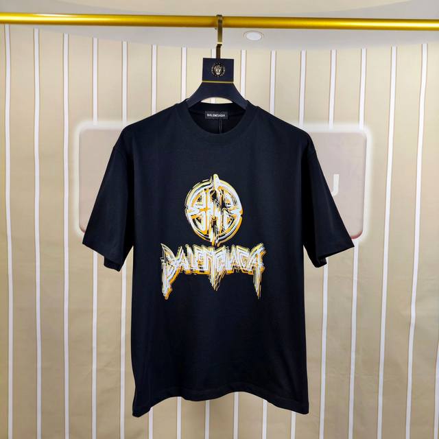 Bal*Nciaga Parisian family 2025 spring and summer new original men's round neck