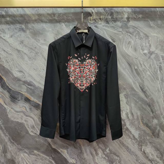 Dior 2025Ss new long-sleeved shirt, high-end version! Custom-made fabrics are b