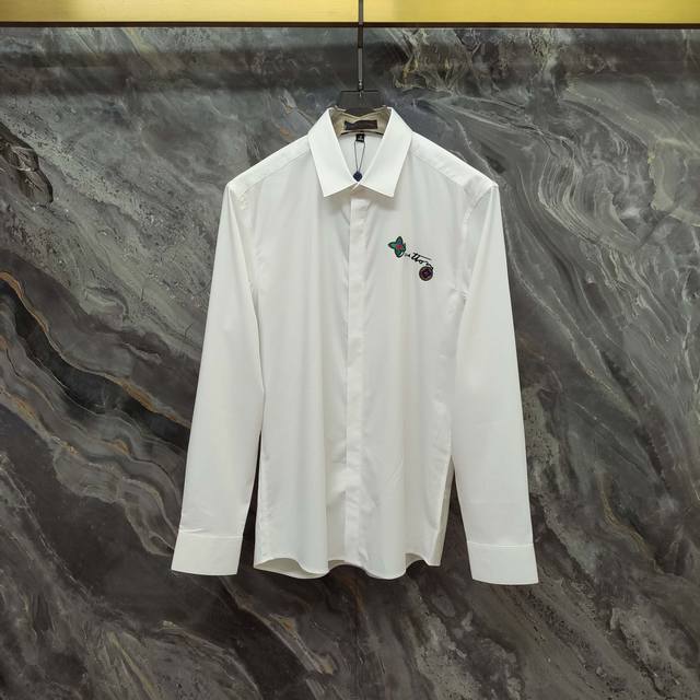 Louis Vuitton Lv 2025Ss new long-sleeved shirt, high-end version! Custom-made fa