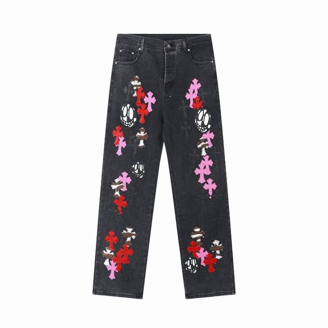 High version Chrome Hearts Chrome Hearts Ghost Face Bull King Full Cross Distre