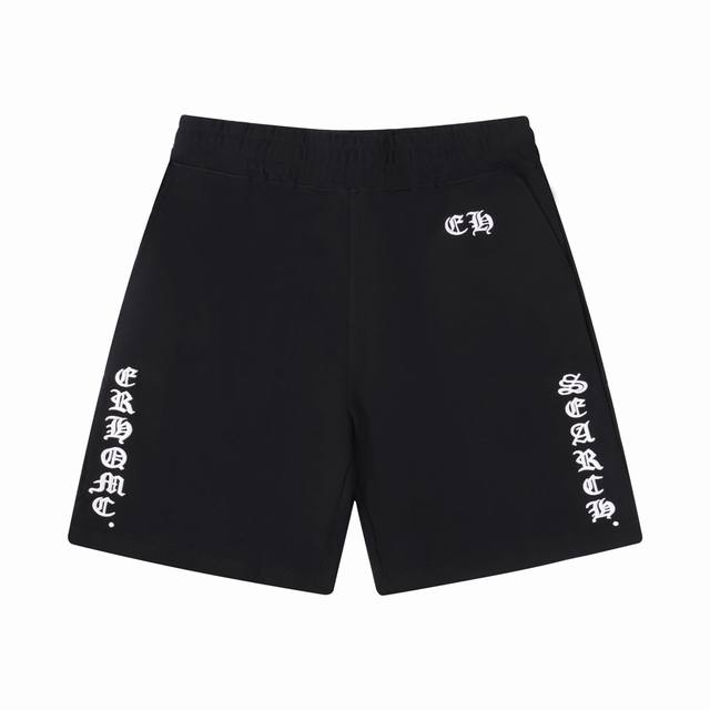 High version Chrome Hearts Sanskrit embroidered shorts, unisex. Made of 100% co