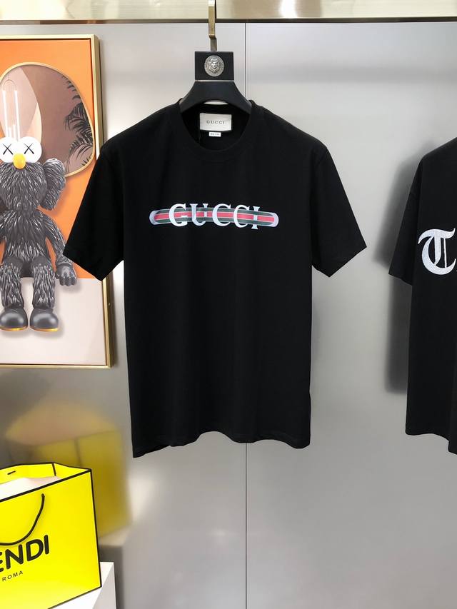 G*Cci Gucci 2025 spring and summer new original men's round neck short-sleeved T