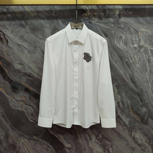 Dior 2025Ss new long-sleeved shirt, high-end version! Custom-made fabrics are br