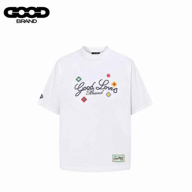 Goodbrand 2025Ssgoodloves Small flower three-dimensional embroidered slogan ligh