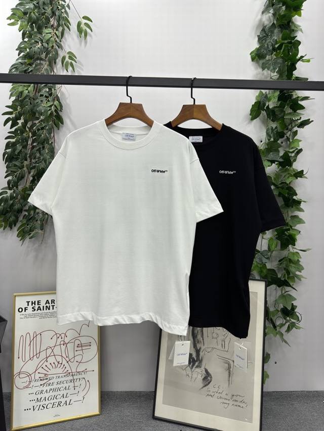 Ss new spring and summer Brand: Off-White embroidered irregular arrow short-slee