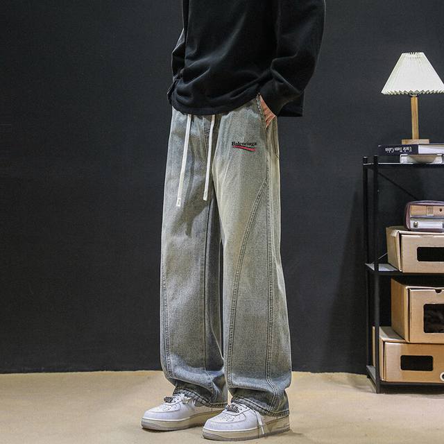 Balenciaga is a fashion brand. This pair of jeans is made of imported fabrics f