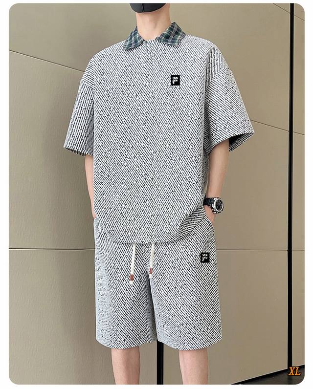Fila exclusive real shot of the new summer high-quality Polo shirt casual suit s