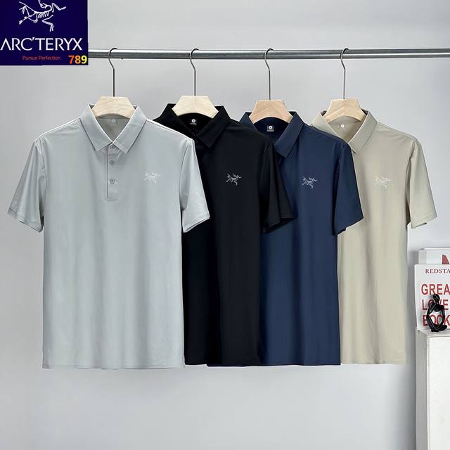 Arc'teryx men's quick-drying lapel short-sleeved shirt Colors: black, light blu