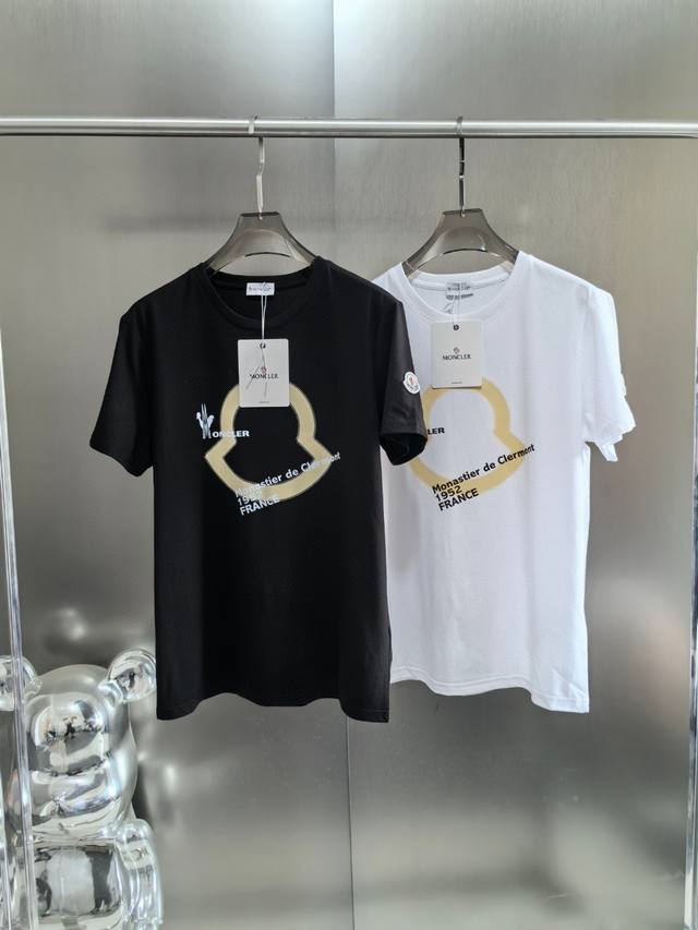 top version Moncler 2025 export order goods chest large logo printed T-shirt un