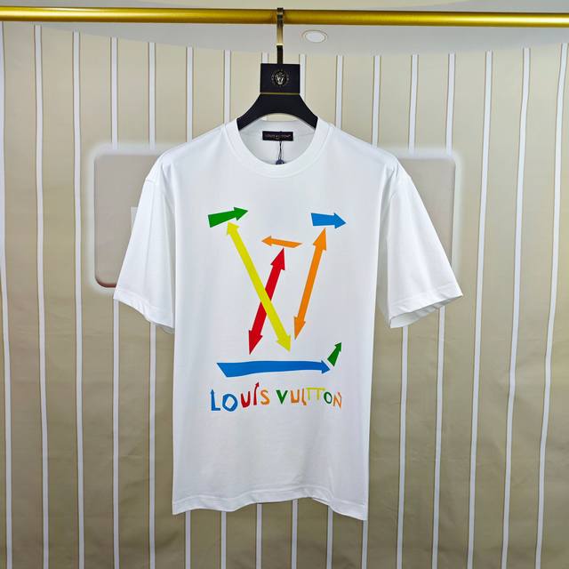 Lv Louis Vuitton 2025 spring and summer new original men's round neck short-slee
