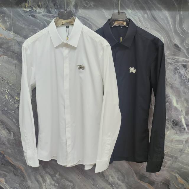 BURBERRY 2025Ss new long-sleeved shirt, high-end version! Custom-made fabrics ar