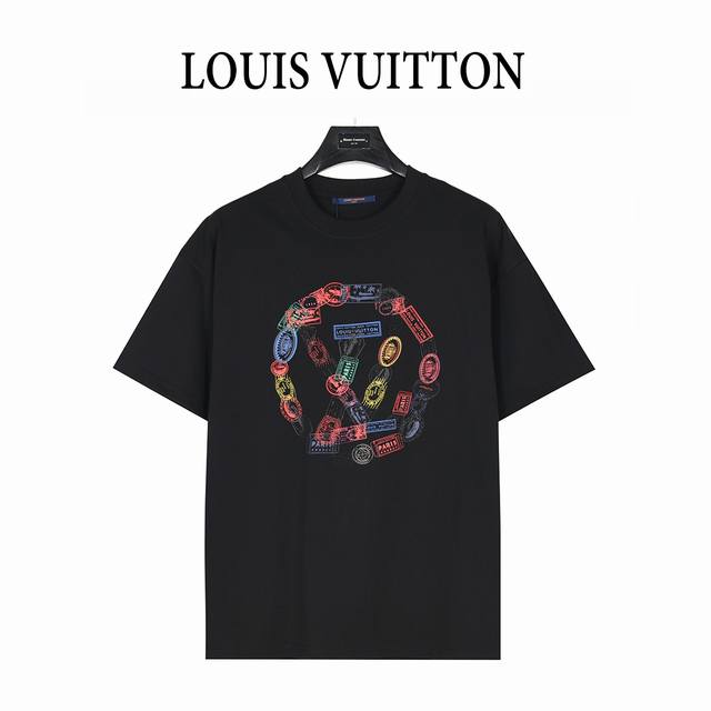 Louis Vuitton 25Ss chain letter logo printed short-sleeved T-shirt The fabric is