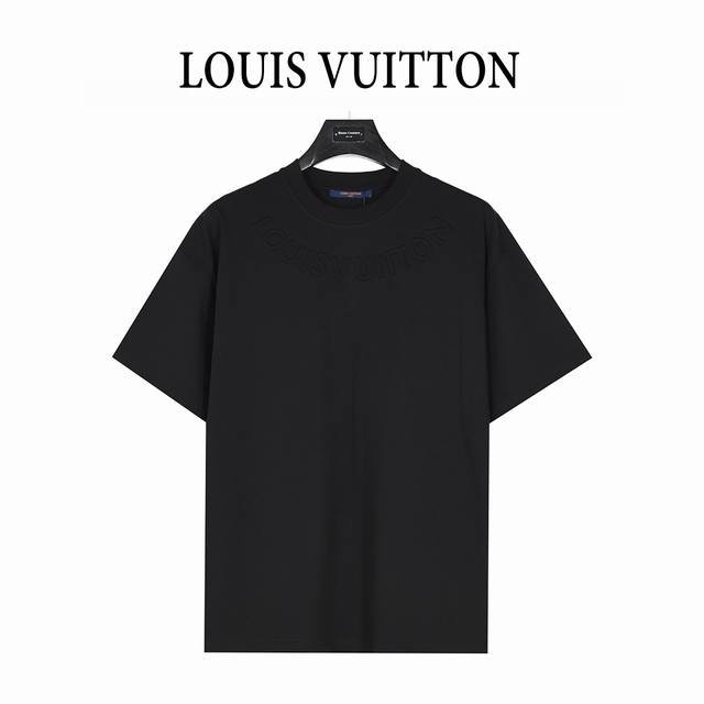 Louis Vuitton 25Ss collar embossed letter logo short-sleeved T-shirt The fabric