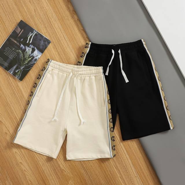High quality Gucci's new webbing double G shorts use webbing stitching technolog