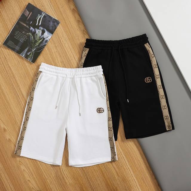 High quality Gucci's new webbing double G shorts use webbing stitching technolo