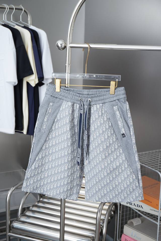 High version Dior 2025Ss new classic jacquard shorts Light luxury men and women
