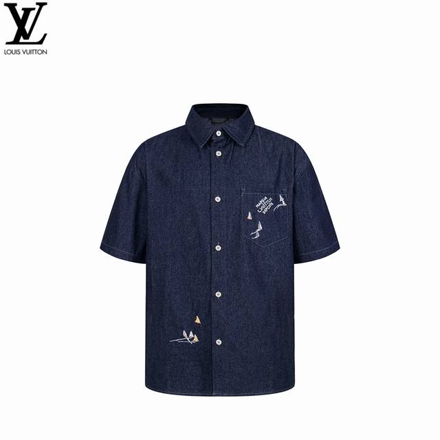 Louis Vuitton Louis Vuitton sailboat suit denim short-sleeved shirt The original