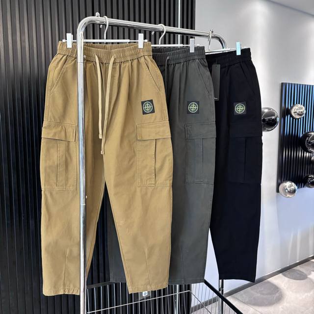 Stone Island autumn new workwear multi-pocket functional design overalls. Comfor