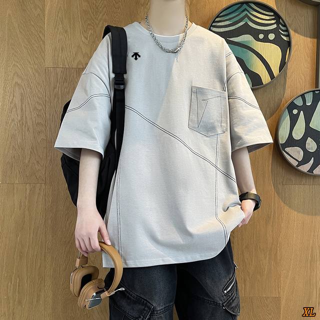 Descente exclusive real shot of the new summer high-quality pure cotton new tren