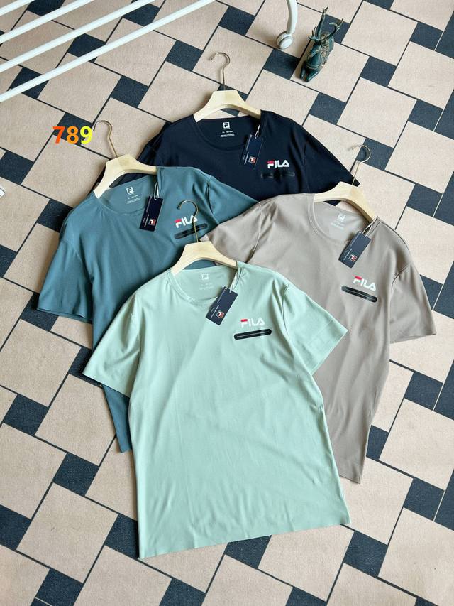 High quality Fila's new ice silk glued breathable printed short-sleeved T-shirt