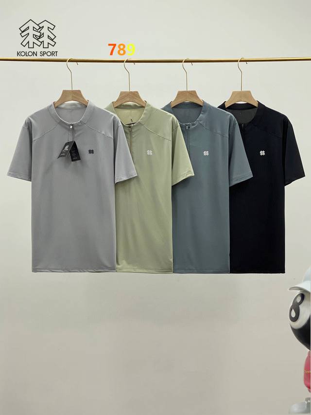 Kolonsport Kolon 25 new four-color half-high collar T-shirt short-sleeved runnin