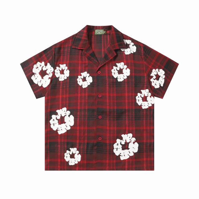 Denim Tears Kapok European and American trendy brand high quality plaid short-sl