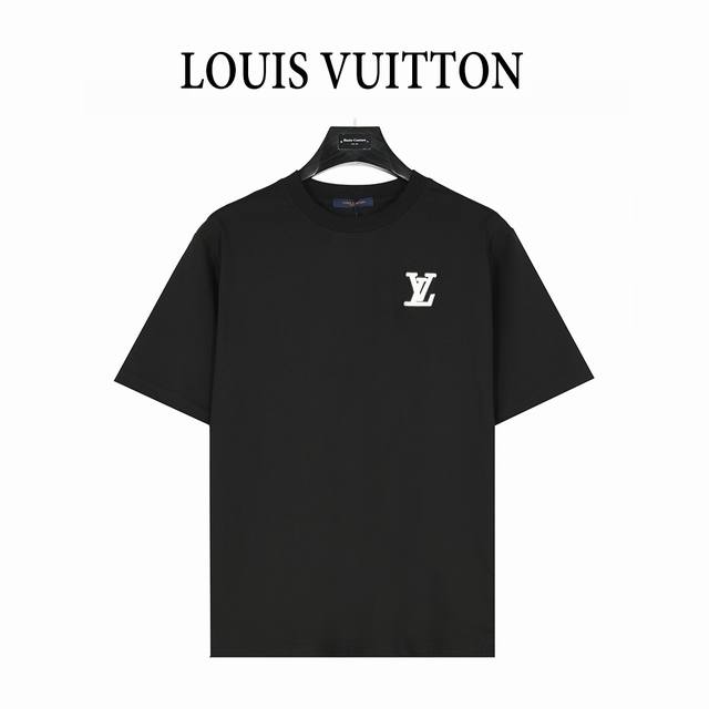 Louis Vuitton 25Ss 3D Logo Embroidered Short Sleeve T-shirt on Chest Custom wove
