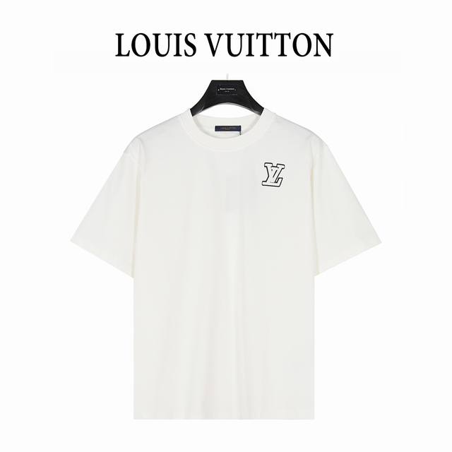 Louis Vuitton 25Ss 3D Logo Embroidered Short Sleeve T-shirt on Chest Custom wove